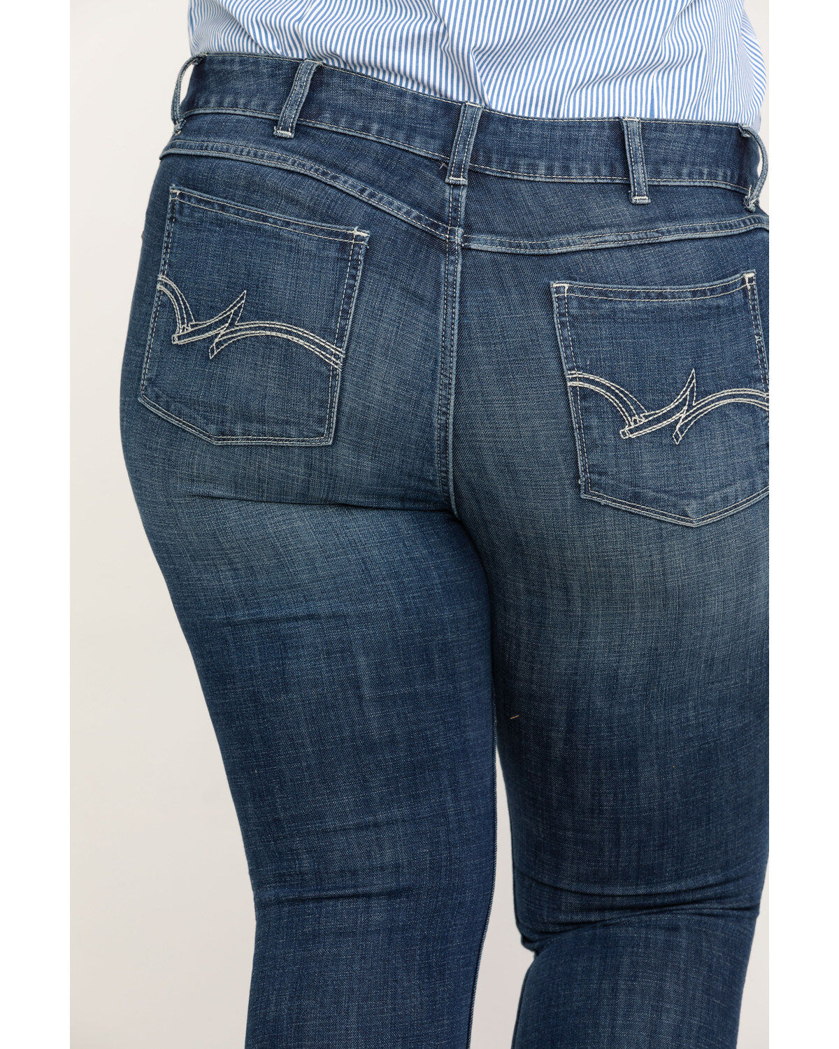 Image #4 - Wrangler Women's Dark Wash Bootcut Jeans - Plus, Indigo, hi-res