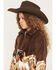 Image #2 - Rock & Roll Denim Girls' Horse Border Jacket, Brown, hi-res