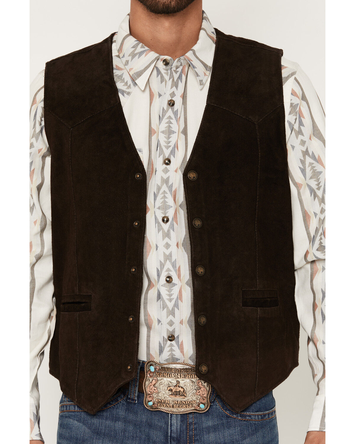 Image #3 - Cody James Men's Angus Suede Vest, Brown, hi-res