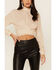 Image #2 - Sadie & Sage Blush Long Sleeve Lurex Cindy Tie Front Top, Blush, hi-res