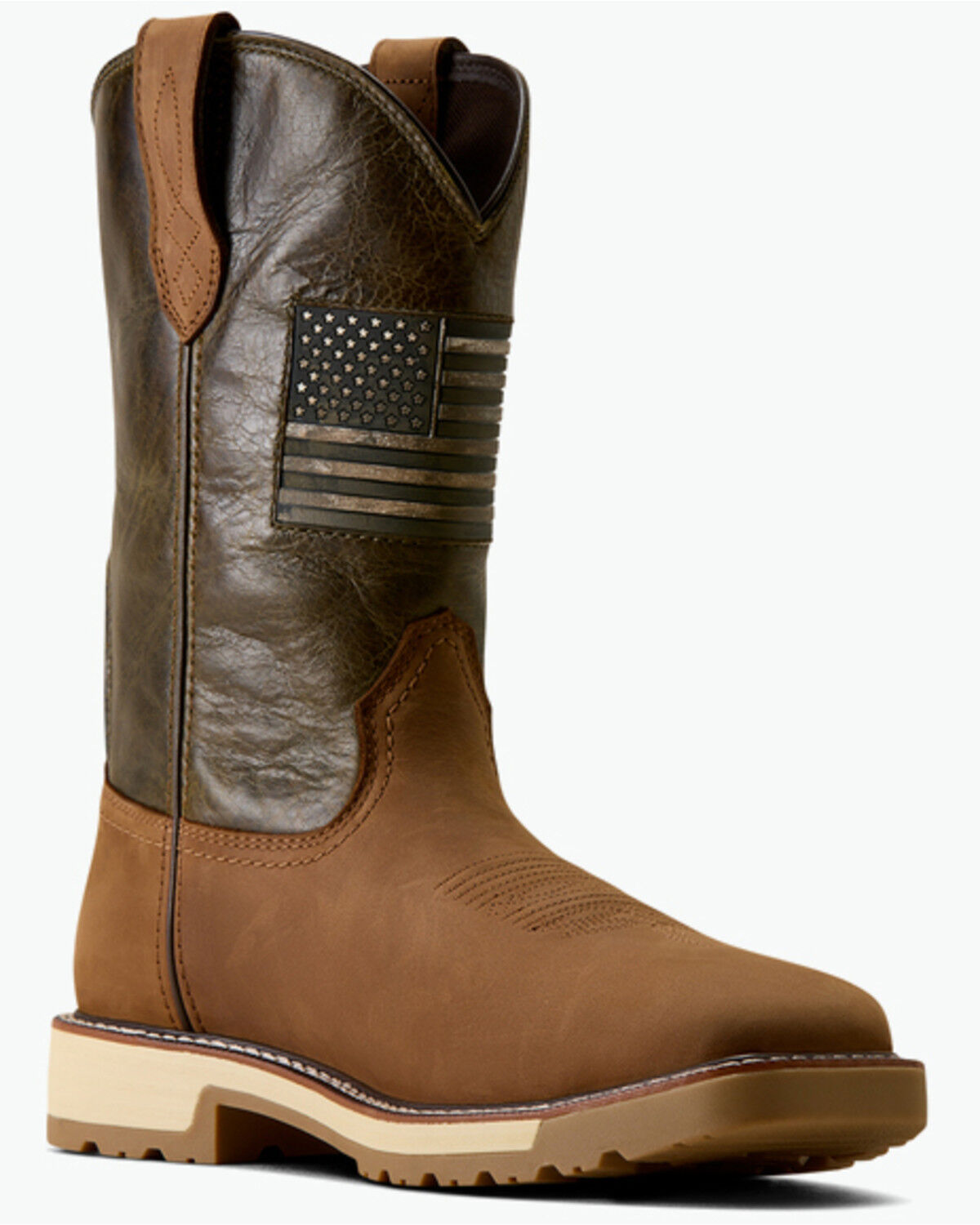 Image #1 - Ariat Men's Activator Patriot Pull-On Work Boots - Steel Toe, Brown, hi-res