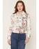 Image #1 - Shyanne Women's Vintage Cowboy Printed Denim Jacket, Ivory, hi-res