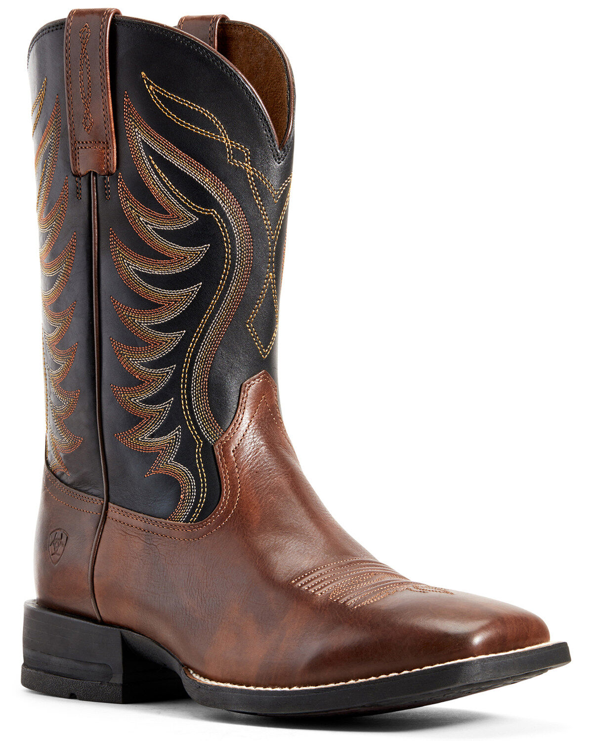 Image #1 - Ariat Men's Amos Hand Stained Performance Western Boots - Square Toe, Brown, hi-res
