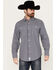 Image #1 - Resistol Men's Northway Checkered Print Long Sleeve Button-Down Western Shirt , Navy, hi-res