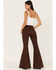 Image #3 - Shyanne Women's Paisley Print Super Flare Jeans, Chocolate, hi-res