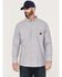 Image #1 - Hawx Men's Chambray Sun Protection Solid Long Sleeve Button-Down Western Shirt - Tall, Grey, hi-res