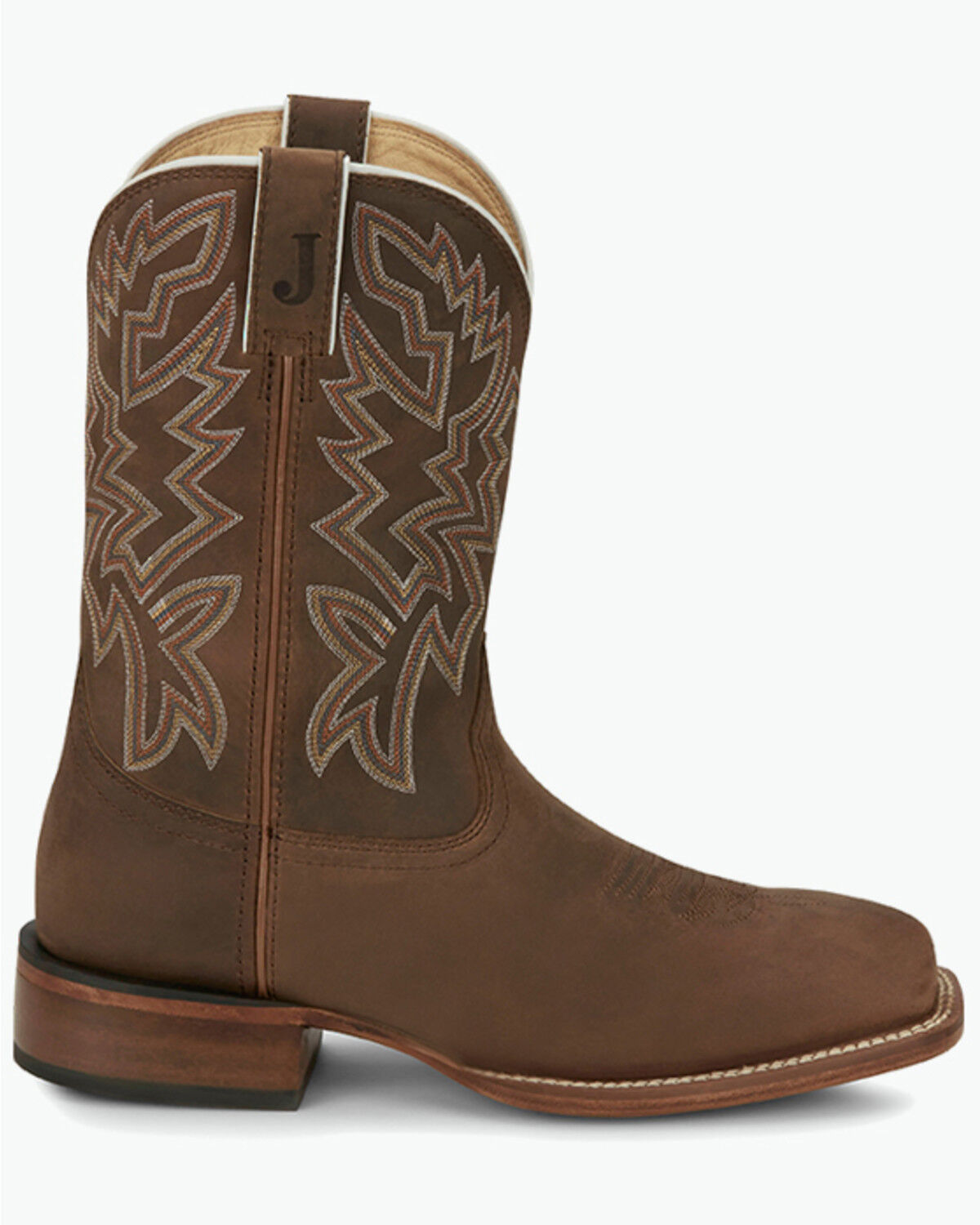 Image #2 - Justin Men's Frontier Western Boots - Broad Square Toe, Brown, hi-res