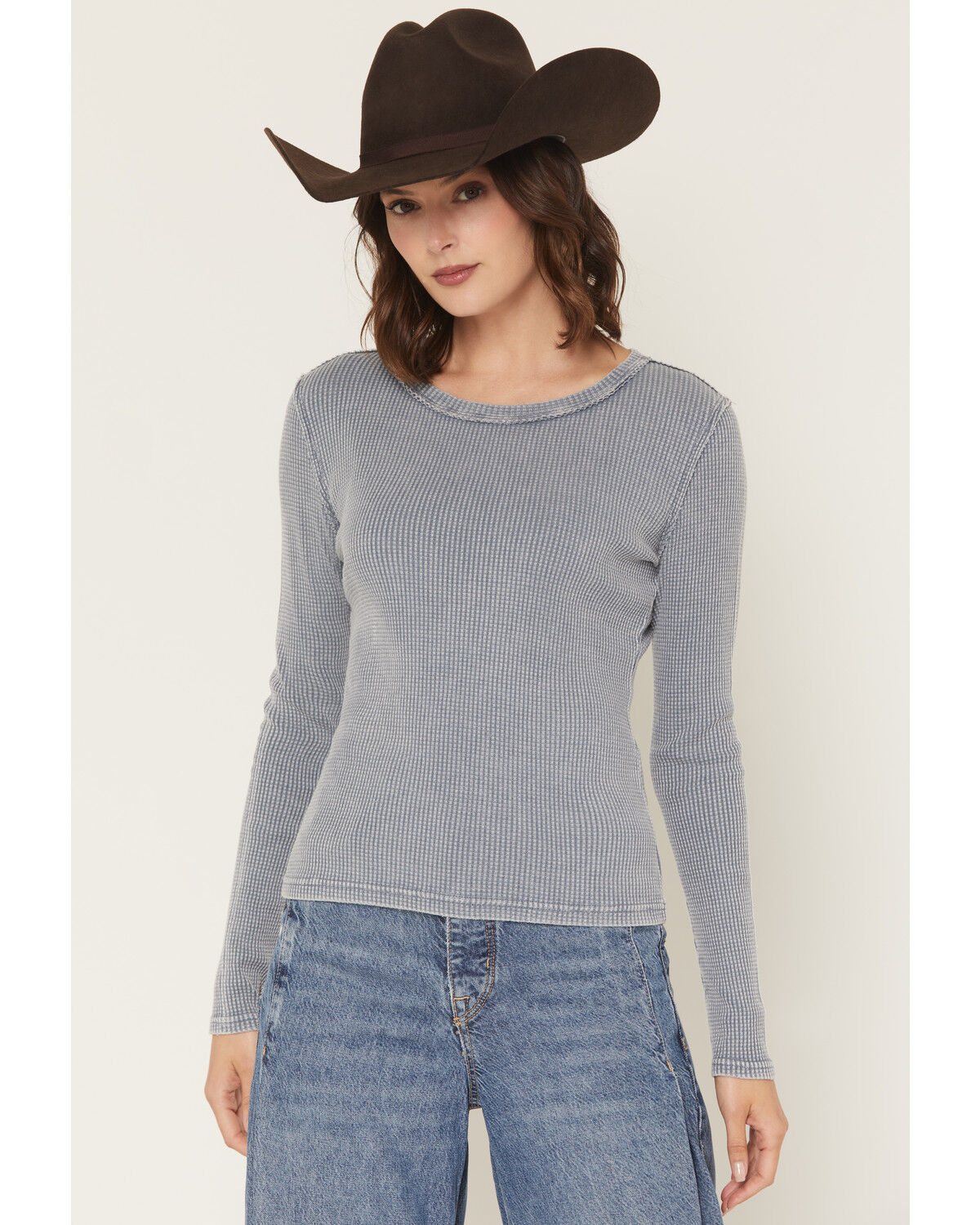 White Crow Women's Solid Long Sleeve Thermal Shirt, Blue, hi-res