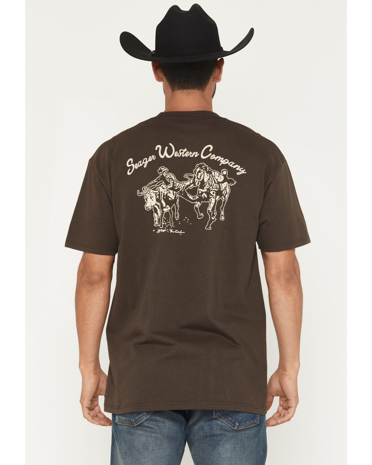 Image #1 - Seager Men's Los Rios Short Sleeve Graphic T-Shirt, Brown, hi-res