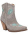 Image #1 - Dingo Women's Tootsie Floral Embroidered Western Fashion Booties - Snip Toe, Grey, hi-res