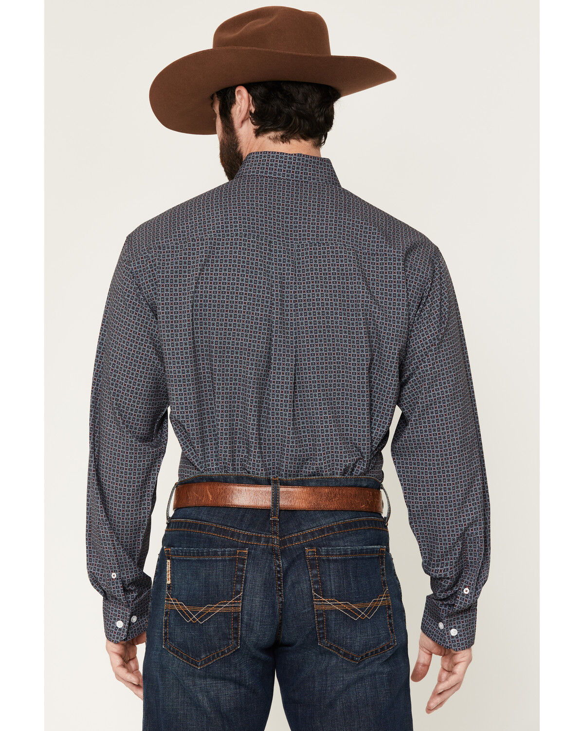 Image #4 - Cinch Men's Geo Print Long Sleeve Button-Down Stretch Western Shirt, Blue, hi-res