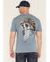 Image #1 - Troll Co Men's Headstrong Short Sleeve Graphic T-Shirt, Blue, hi-res