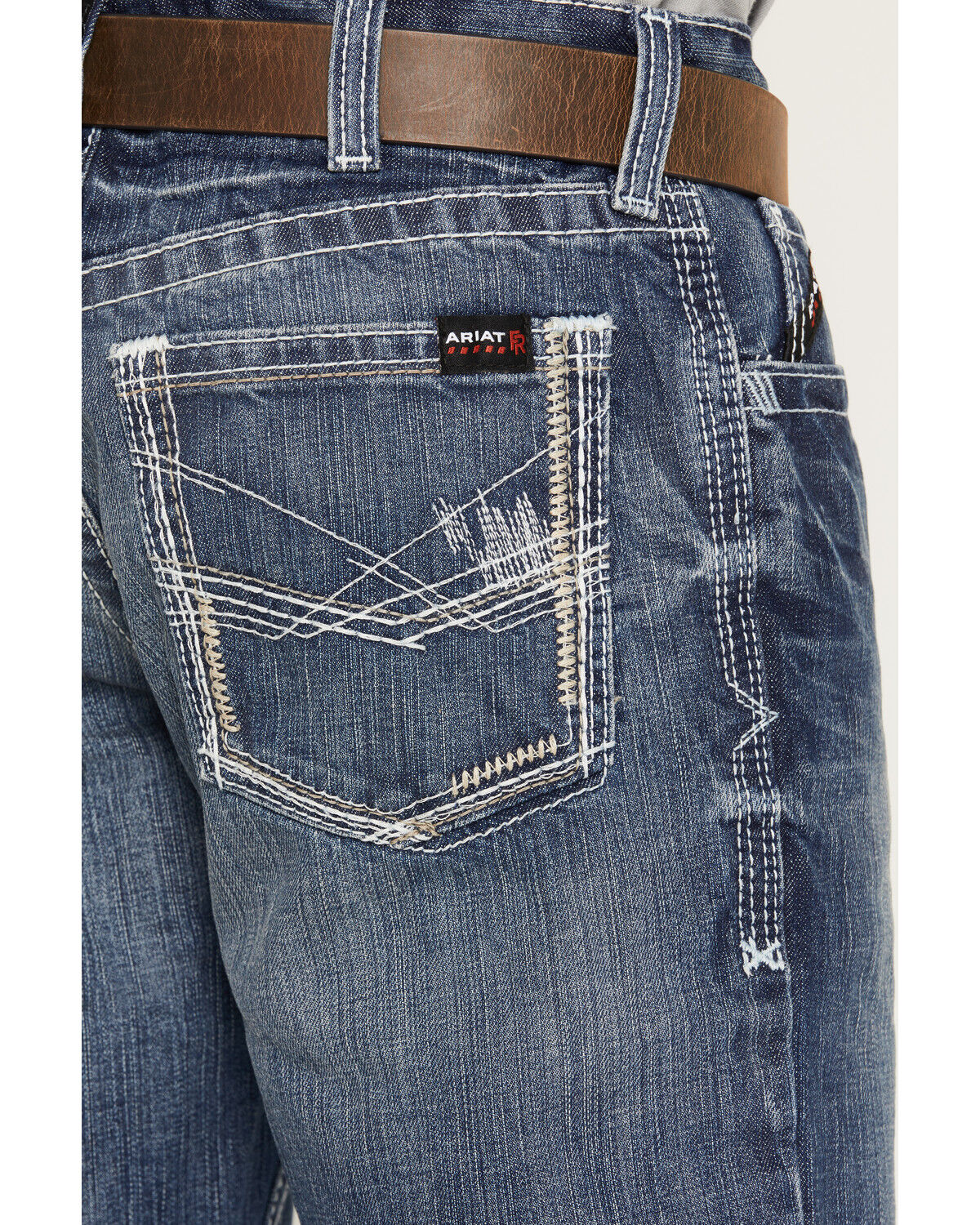 Image #7 - Ariat Men's Fire-Resistant M4 Ridgeline Boot Cut Work Jeans, Denim, hi-res