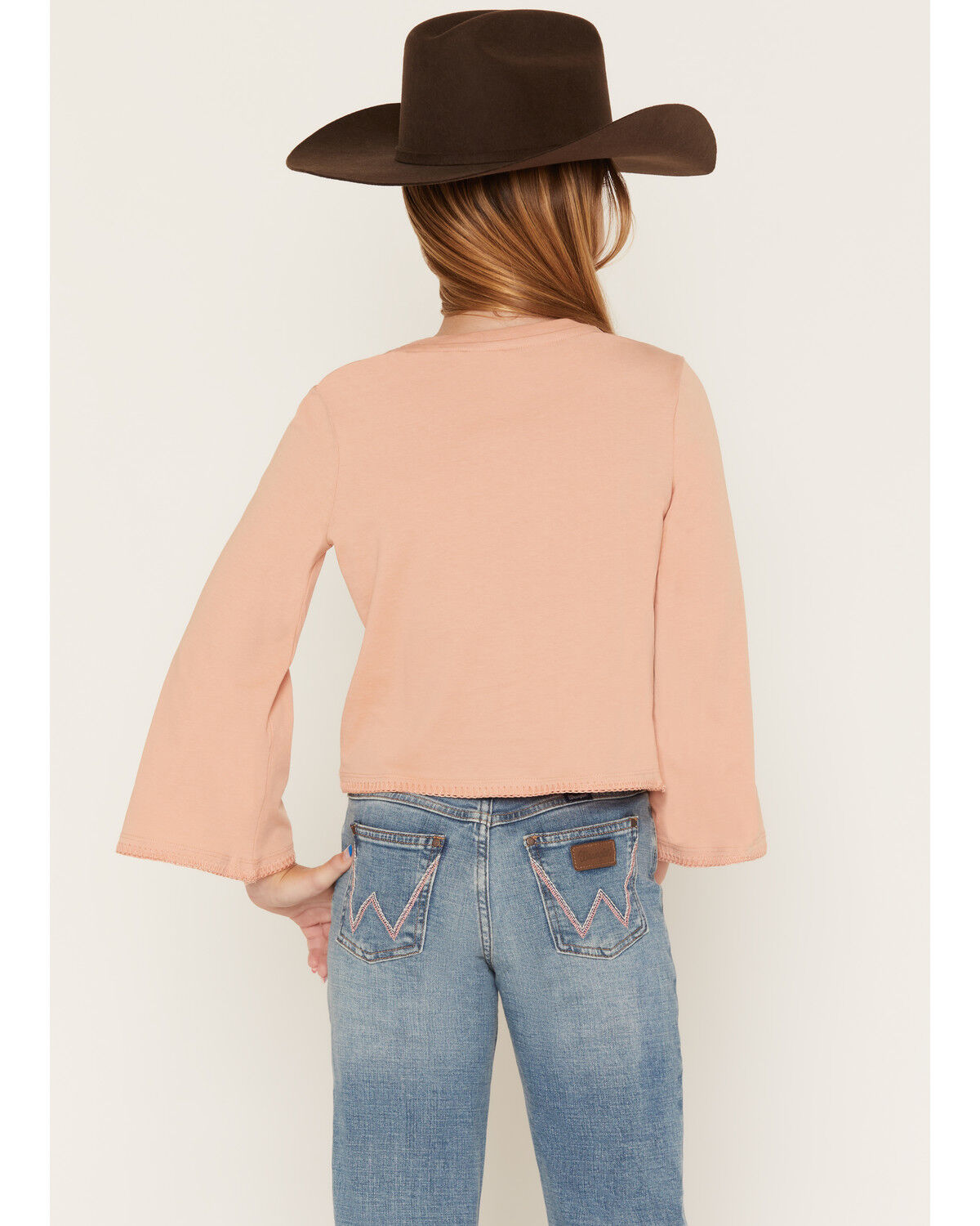 Image #4 - Shyanne Girls' Molly 3/4 Bell Sleeve Graphic Tee, Mauve, hi-res