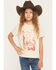 Image #1 - Buttercup Girls' Wild Like The West Foil Short Sleeve Graphic T-Shirt, Wheat, hi-res