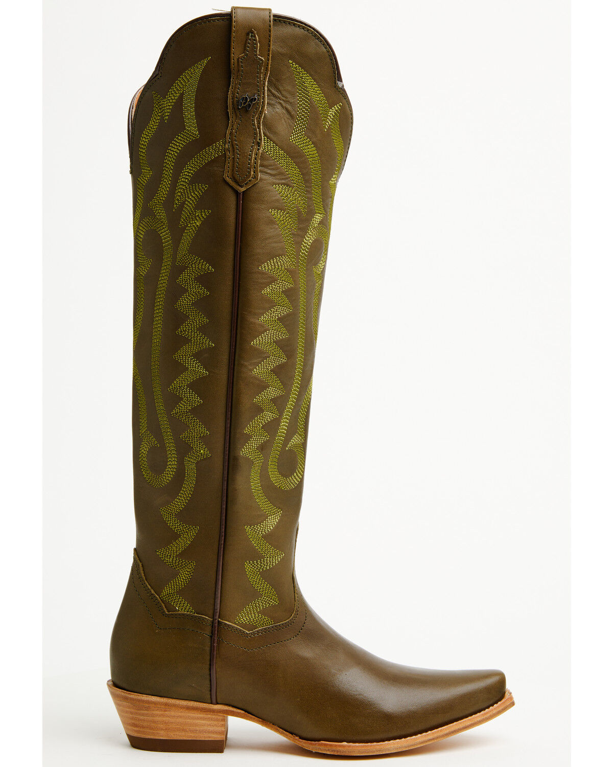 Image #2 - Dan Post Women's Heartland Tall Western Boots - Snip Toe, Olive, hi-res