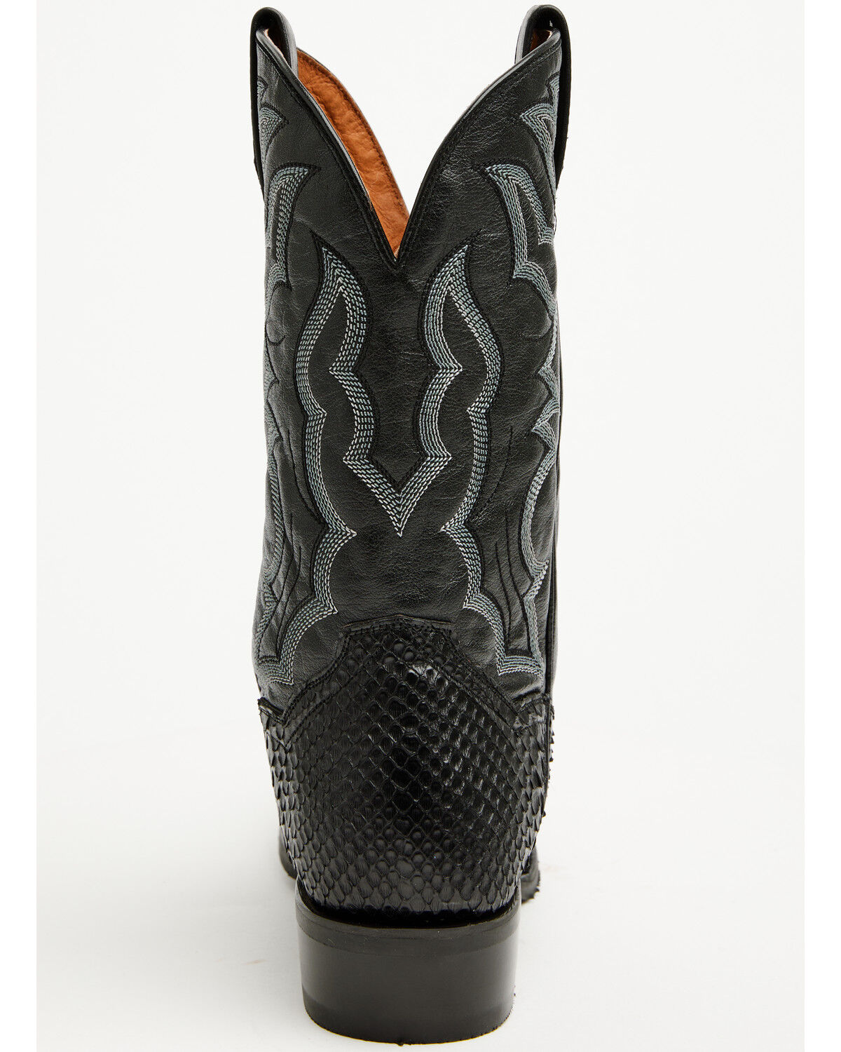 Image #5 - Dan Post Men's Exotic Python Western Boots - Square Toe, Black, hi-res