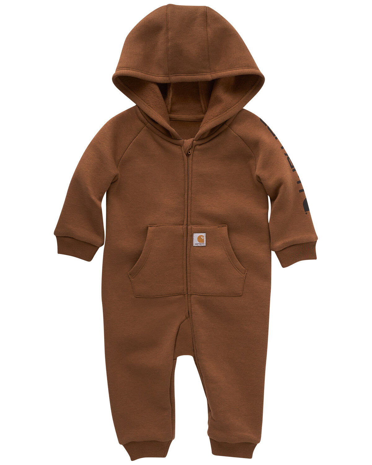 Carhartt Infant Boys' Fleece Zip Front Long Sleeve Coverall, Medium Brown, hi-res