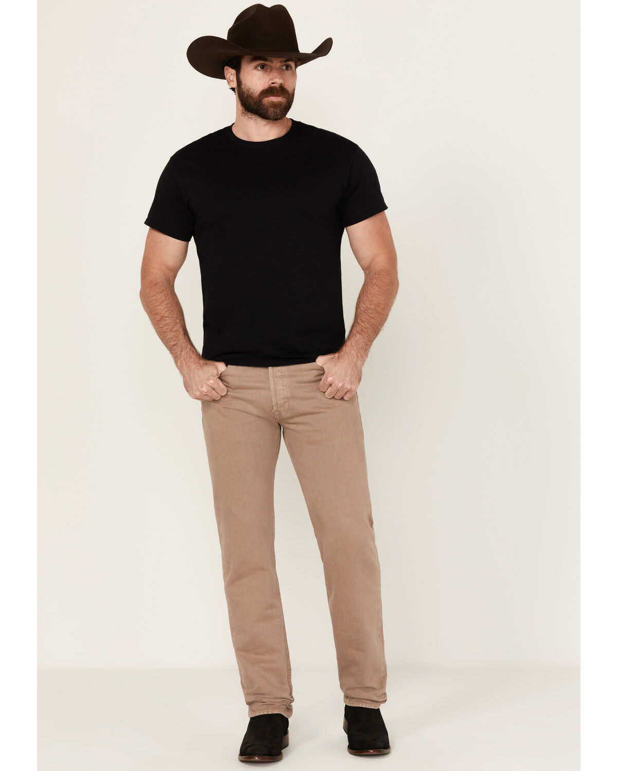 Image #1 - Levi's Men's 501 Original Fit Straight Leg Rigid Denim Jeans, Tan, hi-res