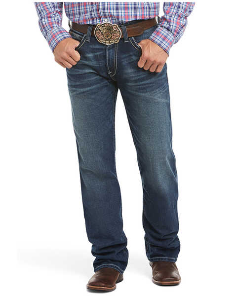 Image #3 - Ariat Men's M4 Adkins Turnout Boot Cut Jeans, Blue, hi-res