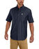 Image #2 - Carhartt Men's Rugged Flex Rigby Short Sleeve Work Shirt - Tall, Navy, hi-res