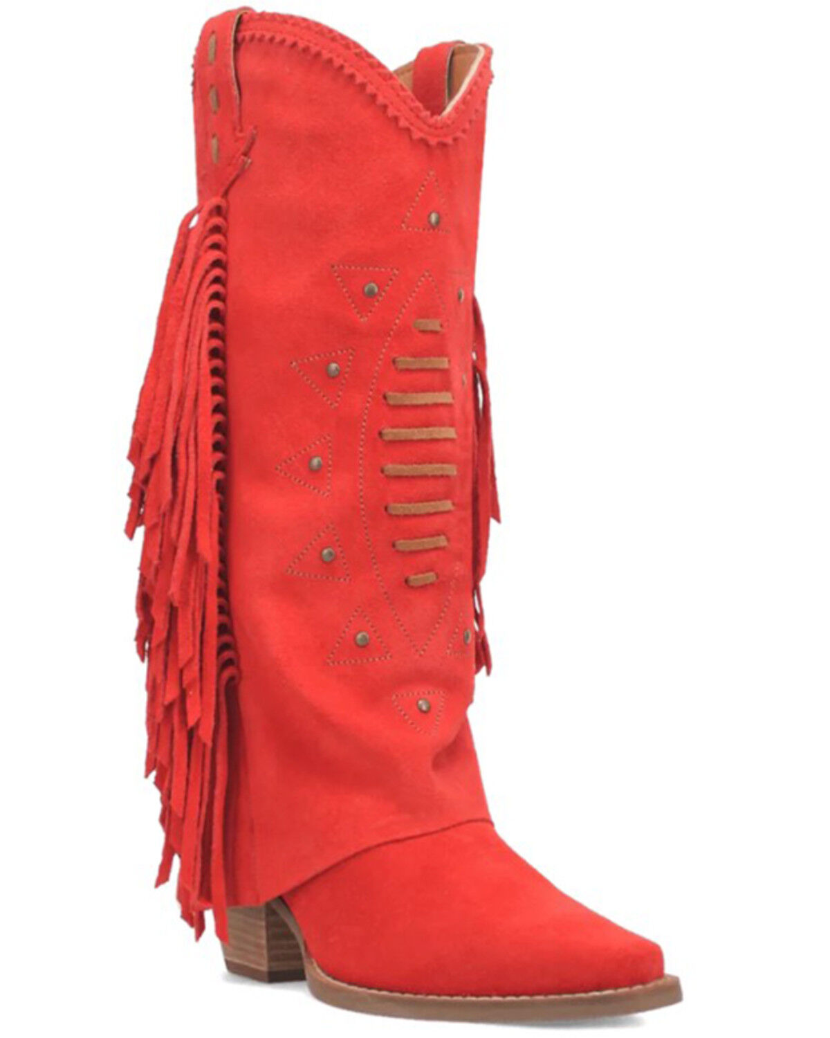 Dingo Women's Spirit Trail Fringe Tall Western Boots - Snip Toe, Red, hi-res