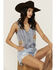 Image #1 - Blue B Women's Star Sequins Denim Vest, Blue, hi-res