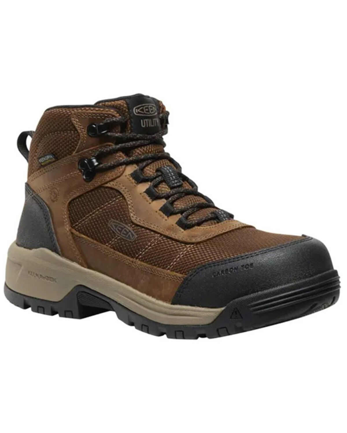 Keen Men's Skokie Waterproof Work Boots - Carbon Toe, Brown, hi-res