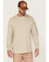 Image #1 - Hawx Men's Logo Graphic Long Sleeve Work T-Shirt - Taupe, Taupe, hi-res