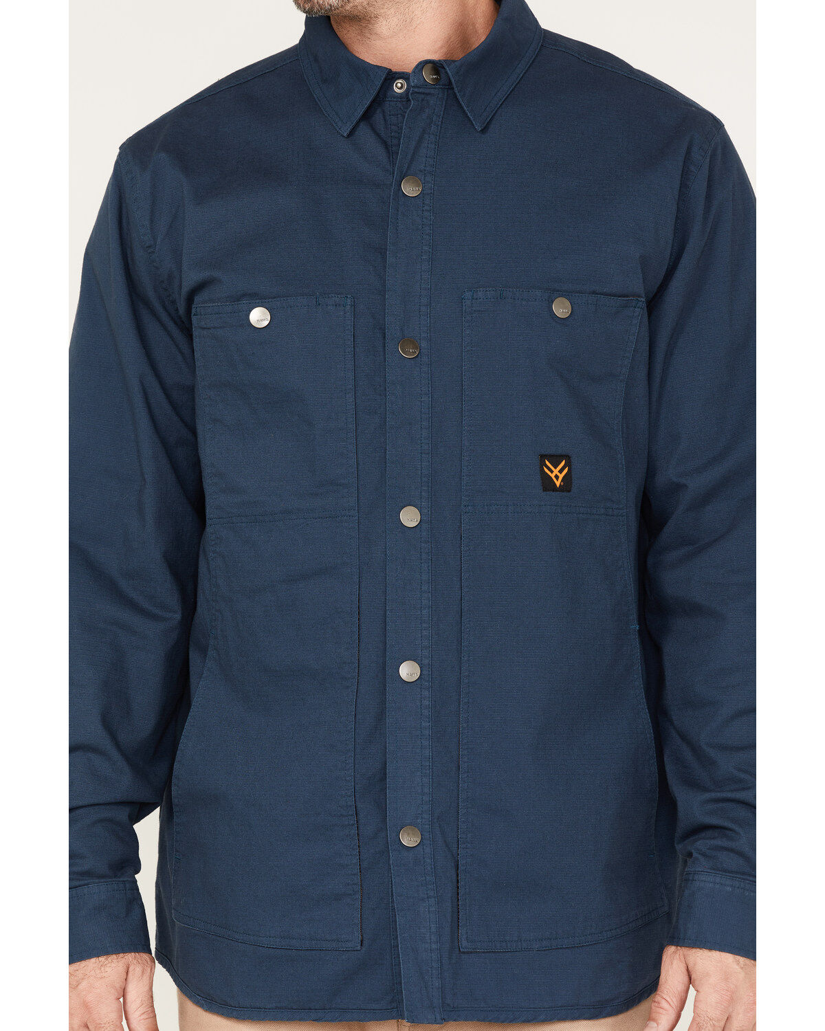 Image #3 - Hawx Men's Weathered Ripstop Snap Shirt Jacket - Big & Tall, Dark Blue, hi-res