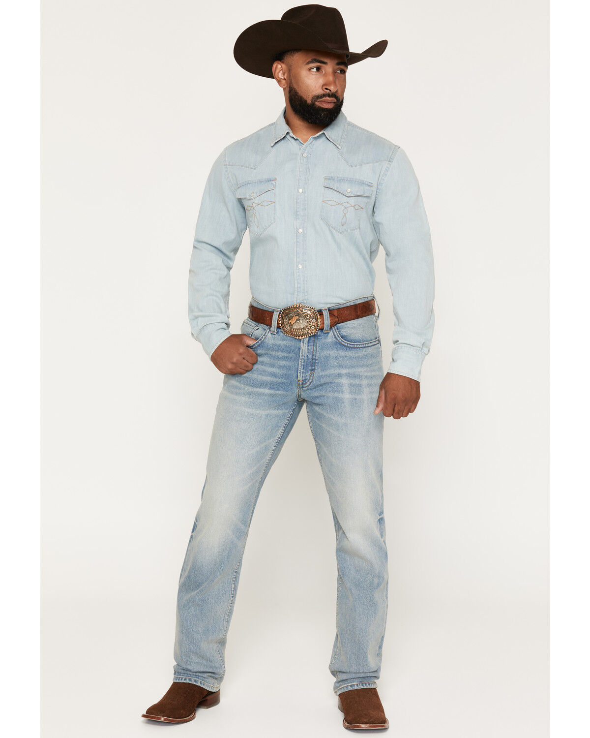Cody James Men's Bunker Wash Jackson Slim Straight Stretch Denim Jeans, Light Wash, hi-res