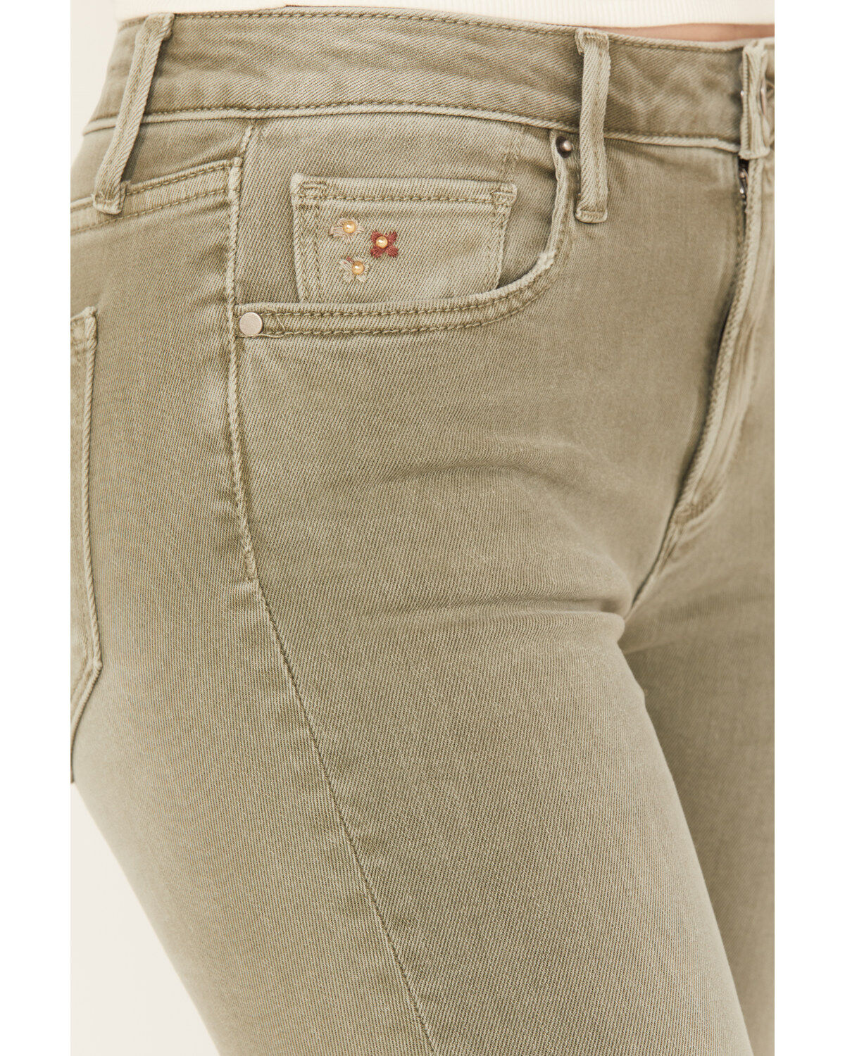 Image #2 - Driftwood Women's Tweddle Dum Roxy Cropped Jeans, Olive, hi-res