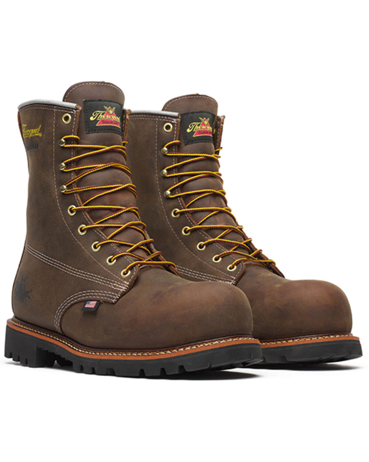 Image #1 - Thorogood Men's 8" American Legacy Waterproof Work Boots - Composite Toe, Brown, hi-res