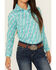 Image #3 - Cruel Girl Girls' Geo Print Long Sleeve Button-Down Western Shirt, Turquoise, hi-res