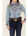 Image #3 - Rockmount Ranchwear Girls' Floral Yoke Long Sleeve Pearl Snap Denim Western Shirt, Blue, hi-res