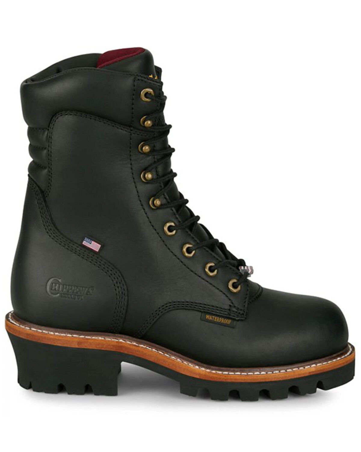 Image #2 - Chippewa Men's 9" Super Logger Waterproof Insulated Work Boots - Steel Toe, Black, hi-res