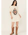 Image #1 - Rock & Roll Denim Women's Whiskey Graphic Short Sleeve T-Shirt Dress, Cream, hi-res