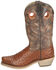 Image #3 - Smoky Mountain Men's Santa Fe Ostrich Print Performance Boots - Square Toe , Cognac, hi-res