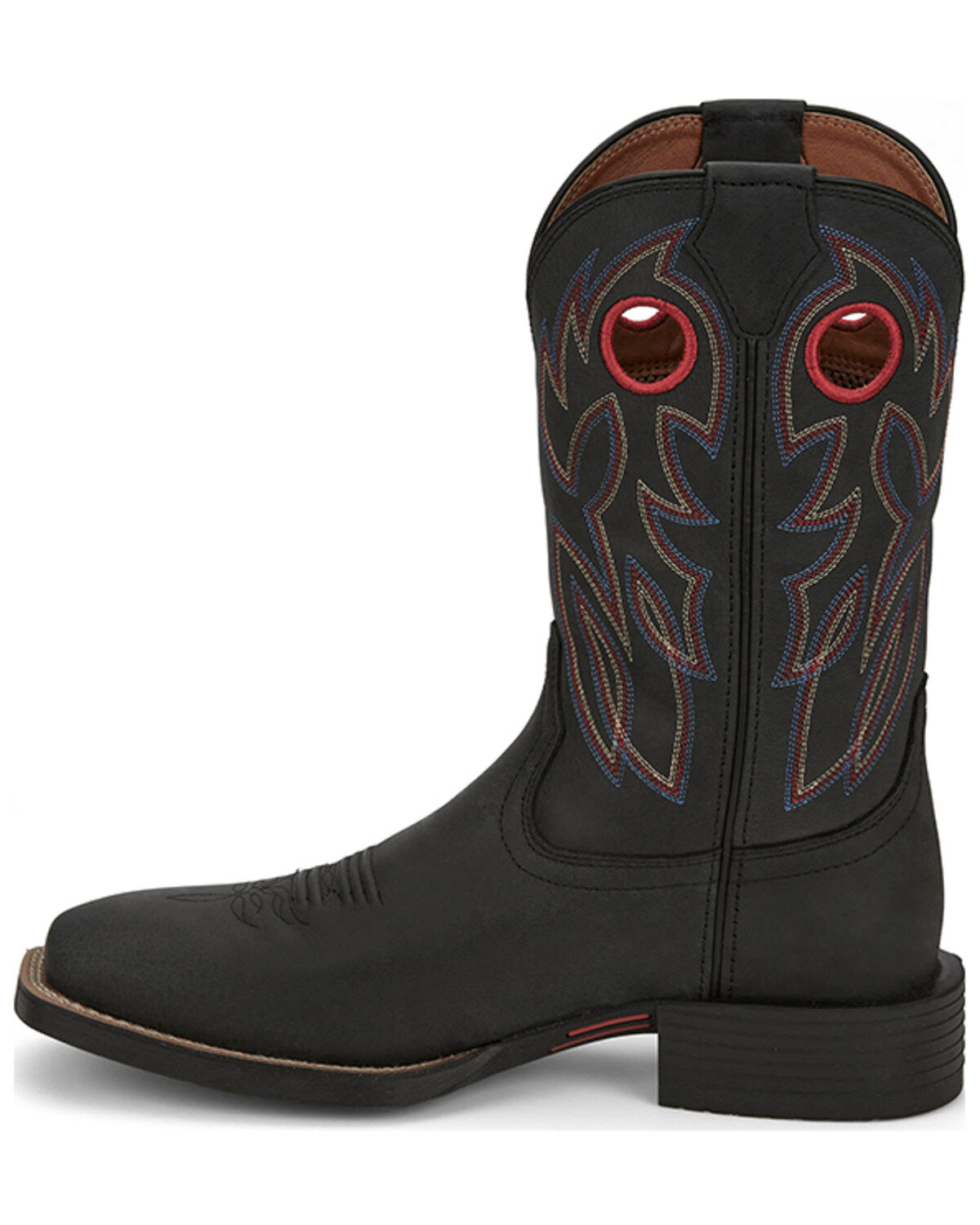 Image #3 - Justin Men's 11" Stampede Bowline Western Boots - Broad Square Toe, Black, hi-res
