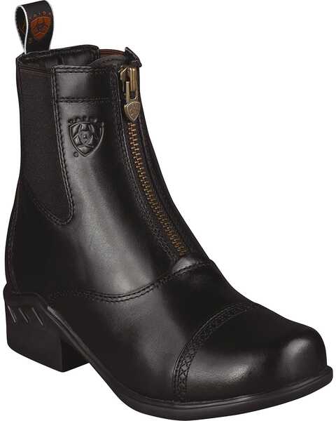 Image #1 - Ariat Women's Heritage Paddock Zip-Up Riding Boots - Round Toe, Black, hi-res