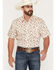 Image #1 - Ely Walker Men's Conversational Print Short Sleeve Pearl Snap Western Shirt, Cream, hi-res
