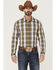 Image #1 - Gibson Men's Station Plaid Long Sleeve Button-Down Western Shirt, Navy, hi-res