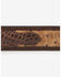 Image #3 - Stetson Men's Ostrich Print Croc Embossed Western Leather Belt, Cognac, hi-res