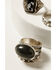 Image #2 - Shyanne Women's Cow Print and Labradorite Ring Set - 3 Piece , Silver, hi-res