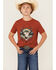 Image #1 - Rock & Roll Denim Boys' Steer Head Short Sleeve Graphic Tee, Rust Copper, hi-res