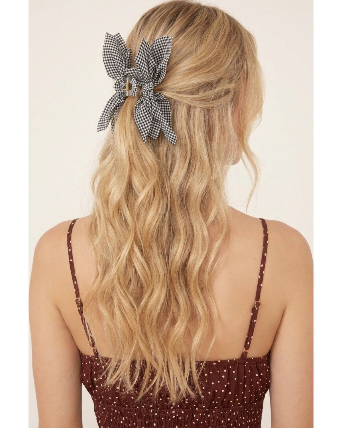 Image #1 - Shyanne Women's Gingham Fabric Claw Clip, Black, hi-res