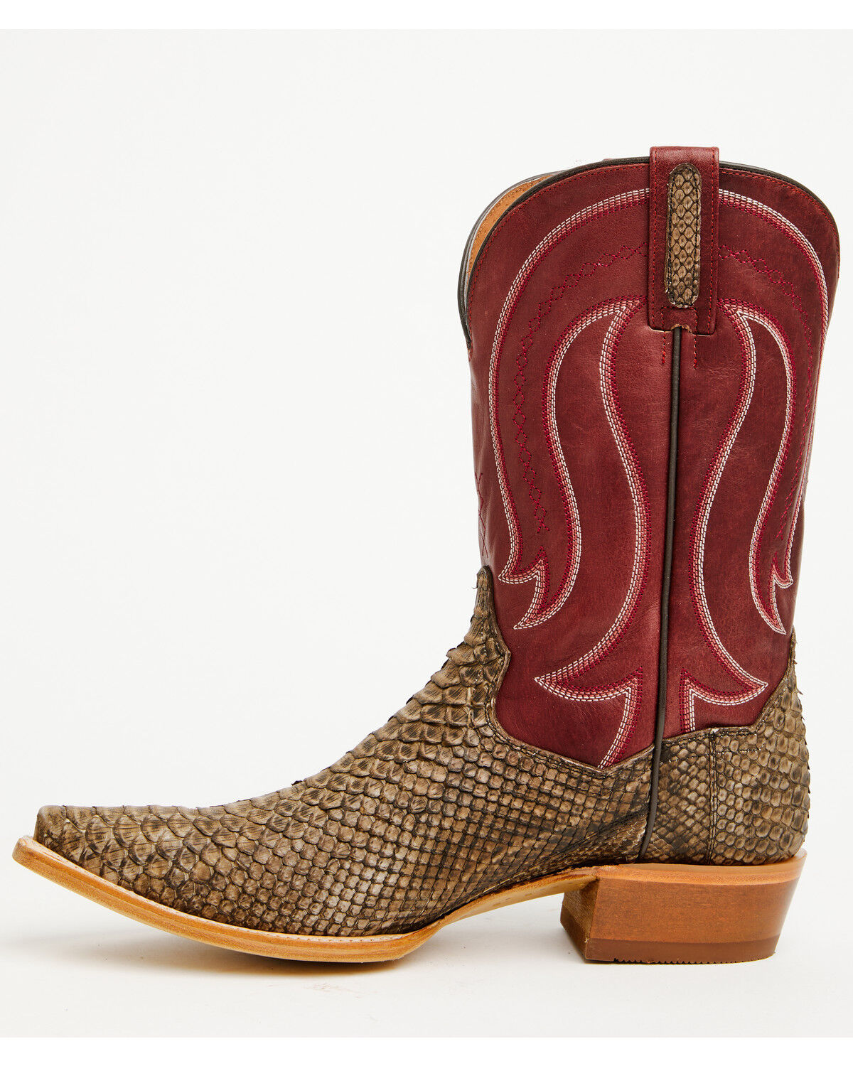 Image #3 - Dan Post Men's Exotic Python Belly Western Boots - Snip Toe, Taupe, hi-res