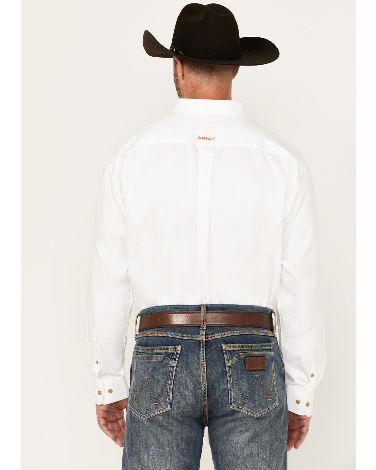 Image #4 - Ariat Men's Solid Twill Long Sleeve Western Shirt - Big & Tall, White, hi-res