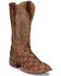 Image #1 - Tony Lama Men's Everett Exotic Pirarucu Western Boots - Broad Square Toe , Chocolate, hi-res