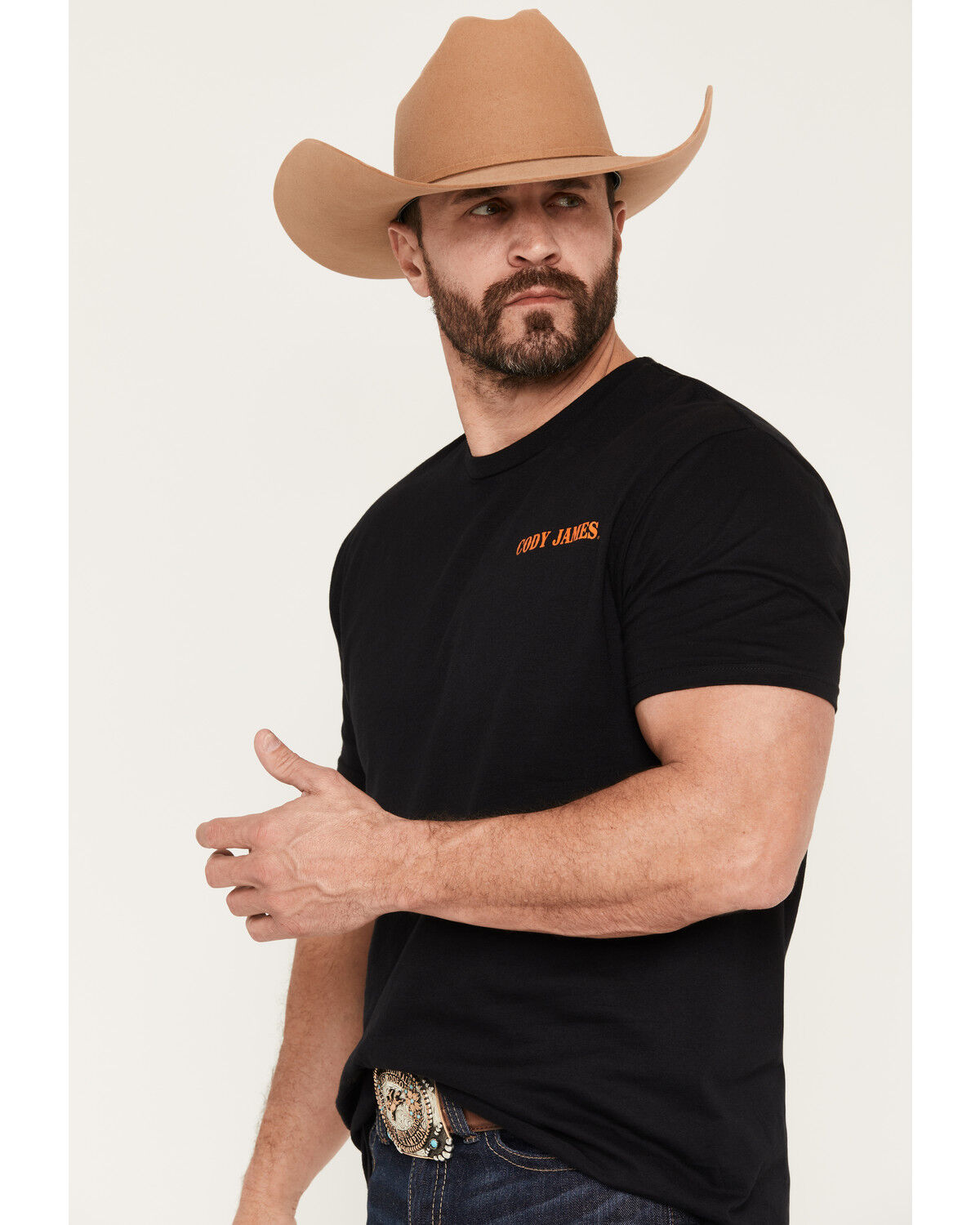 Image #2 - Cody James Men's Sunset Rider Short Sleeve Graphic T-Shirt, Black, hi-res